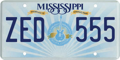 MS license plate ZED555