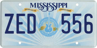 MS license plate ZED556
