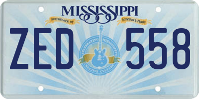 MS license plate ZED558