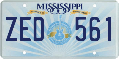 MS license plate ZED561