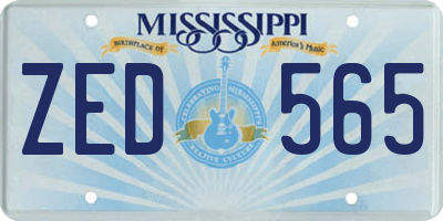 MS license plate ZED565