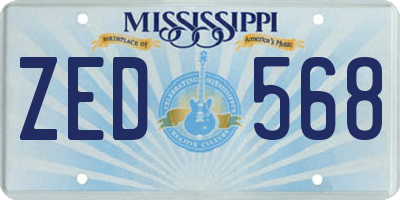 MS license plate ZED568