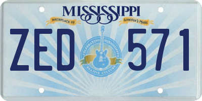 MS license plate ZED571