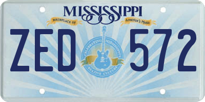 MS license plate ZED572