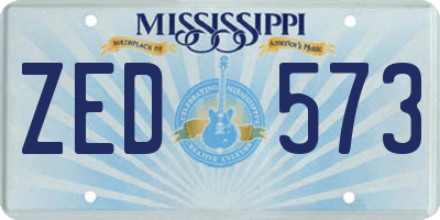 MS license plate ZED573