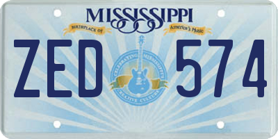 MS license plate ZED574