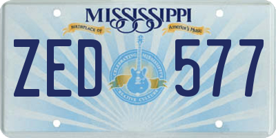 MS license plate ZED577