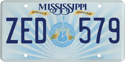 MS license plate ZED579