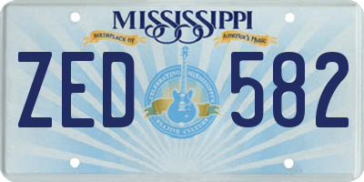 MS license plate ZED582
