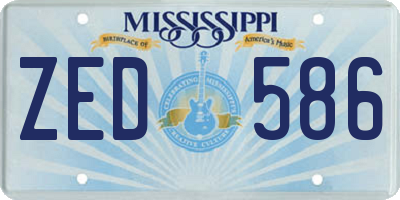 MS license plate ZED586