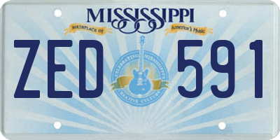 MS license plate ZED591