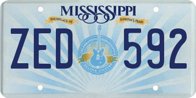 MS license plate ZED592
