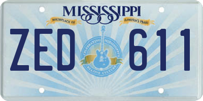 MS license plate ZED611