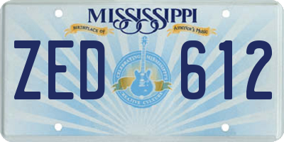 MS license plate ZED612