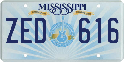 MS license plate ZED616