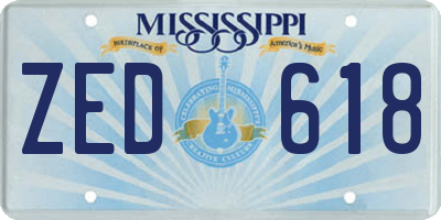 MS license plate ZED618