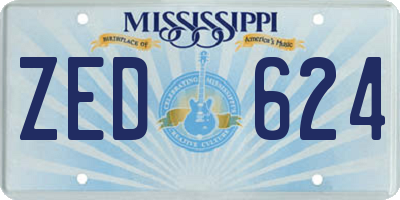 MS license plate ZED624