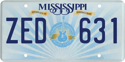 MS license plate ZED631