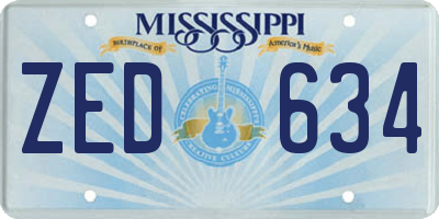 MS license plate ZED634