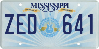 MS license plate ZED641