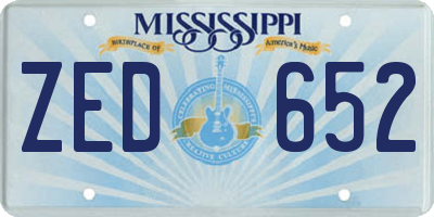 MS license plate ZED652