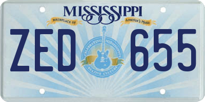 MS license plate ZED655