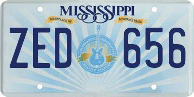 MS license plate ZED656