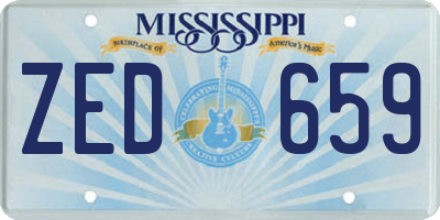 MS license plate ZED659