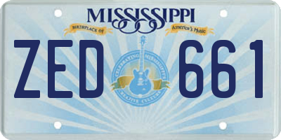 MS license plate ZED661