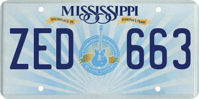 MS license plate ZED663