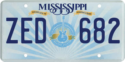 MS license plate ZED682