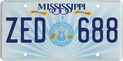MS license plate ZED688