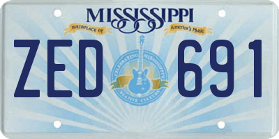 MS license plate ZED691