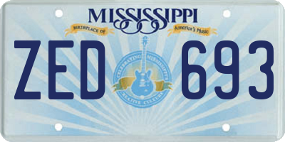 MS license plate ZED693