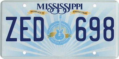 MS license plate ZED698