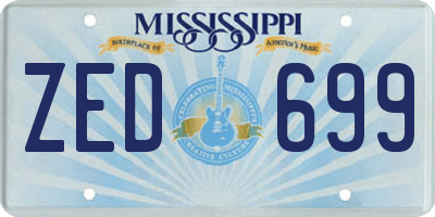 MS license plate ZED699
