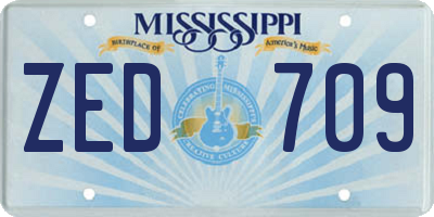 MS license plate ZED709