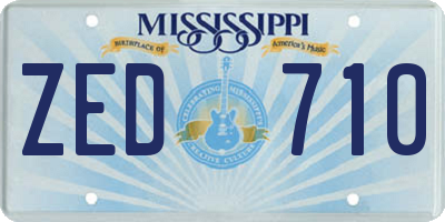 MS license plate ZED710