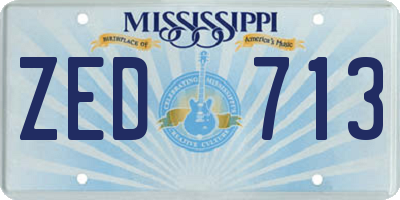 MS license plate ZED713