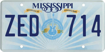 MS license plate ZED714