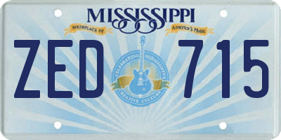 MS license plate ZED715
