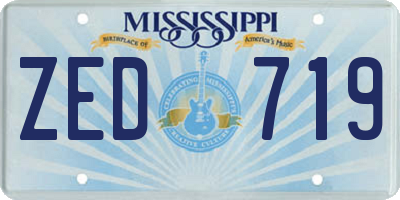 MS license plate ZED719