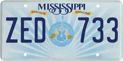MS license plate ZED733