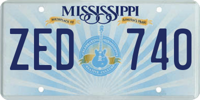 MS license plate ZED740