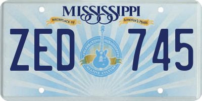 MS license plate ZED745