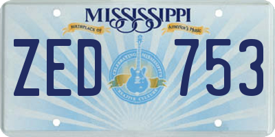 MS license plate ZED753