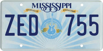 MS license plate ZED755