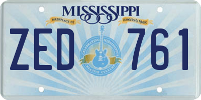 MS license plate ZED761