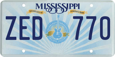 MS license plate ZED770
