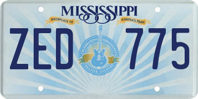 MS license plate ZED775